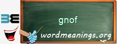 WordMeaning blackboard for gnof